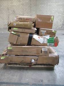 lot 104 image: WHOLESALE MIXED PALLET OF DINING TABLE, BED FRAMES, UMBRELLAS AND MORE
