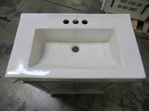 lot 223 image: Legion 24 in. Bath Vanity in Gray with Ceramic Vanity Top in White with White Basin WLF9324-G