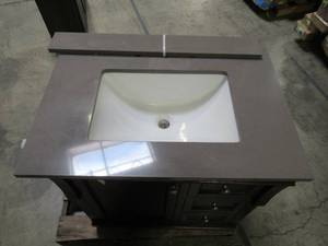 lot 230 image: Foremost Naples 30 in. W Bath Vanity Cabinet Only in Tobacco with Right Hand Drawers NATA3021D