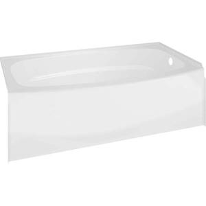 lot 110 image: Delta Classic 400 Curve 5 ft. Right Drain Soaking Tub in White, 40114R