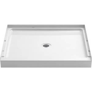 lot 439 image: Sterling 36 in. x 34 in. Single-Threshold Shower Base with Center Drain in White, 72301700-0