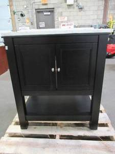 lot 418 image: Home Decorators Collection Gazette 30 in. W Bath Vanity Cabinet Only in Espresso, GAEA3022 - Previously Installed