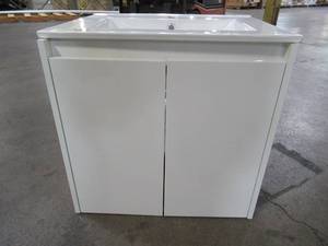 lot 429 image: Royo Sansa 24 in. W x 18 in. D 2Door Floating Vanity Cabinet With Single Hole Ceramic Top, 126141-123341