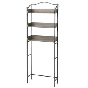 lot 411 image: Zenna Home Driftwood 24-in W x 66.5-in H x 9-in D Etageres 8765GY