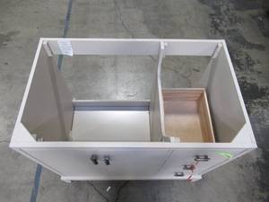 lot 232 image: Home Decorators Collection Shaelyn 36 in. W x 21.75 in. D Vanity Cabinet Only in Rainy Day SLRV3622DL