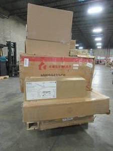 lot 234 image: WHOLESALE MIXED PALLET OF MISCELLANEOUS BED FRAMES, MEDICINE CABINETS AND LIGHTING
