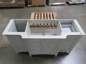 lot 242 image: Home Decorators Collection Sassy 60 in. W x 22 in. D Vanity in Dove Gray Sassy 60G