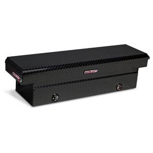 lot 118 image: Weather Guard 72 in. Gloss Black Aluminum Full Size Crossbed Truck Tool Box, 127-5-02 - Slight Dent On Front Lid.