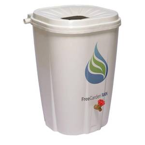 lot 304 image: FreeGarden Rain FreeGarden RAIN 55 Gal. Rain Barrel with Brass Spigot, EWC-10