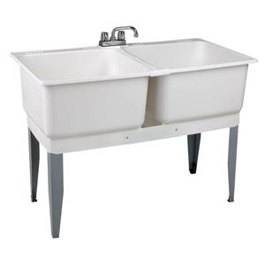 lot 325 image: Mustee 46 in. x 34 in. Dual Plastic Laundry Tub, 24C
