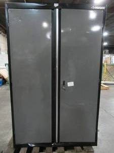 lot 311 image: Husky 46 x 24 x 72 Tall. Welded Steel Floor Cabinet in BlackGray, KF3F462472-H9 - Scratch & Dented