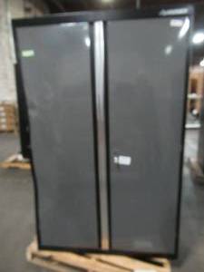 lot 312 image: Husky 46 x 24 x 72 Tall. Welded Steel Floor Cabinet in BlackGray, KF3F462472-H9 - Scratch & Dented