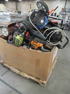 lot 322 image: WHOLESALE MIXED PALLET OF MISCELLANEOUS LAWN MOWER, SNOW BLOWERS, CHAIN SAWS, YARD HAND TOOLS AND MORE