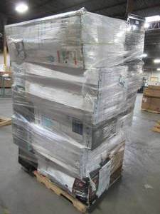 lot 47 image: WHOLESALE MIXED PALLET OF MISCELLANEOUS MICROWAVES, WATER DISPENSERS, RANGE HOODS AND MORE