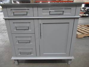 lot 61 image: Home Decorators Collection Sonoma 36 in. W x 22 in. D Bath Vanity Cabinet in Pebble Grey, 8105100240