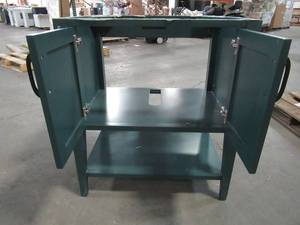 lot 332 image: Home Decorators Collection Sherway 30 x 21 12 x 34 14 Tall Bath Vanity Cabinet in Antigua Green. 19061-VS31-AG