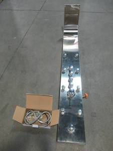 lot 64 image: AKDY 65 in. 8-Jet Shower Panel System in Stainless Steel with Adjustable Rainfall Shower Head, Handshower Wand and Tub Spout SP0059 - USED - Missing Spray Handle.