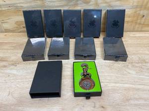 LUCKY BRAND Lot of 10-  Leather Keychain Rings Brass Clover Leaf Charm