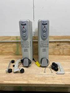 COMFORT ZONE Lot of 2-  Oil-Filled Electric Radiator Heaters with 3 Heat Settings and Silent Operation