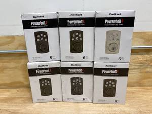 KWIKSET Lot of 6-  Powerbolt2 Single Cylinder Electronic Deadbolts Featuring SmartKey Security (5 Venetian Bronze and 1 Satin Nickel)