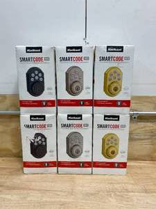 KWIKSET Lof 6-  SmartCode 909 Cylinder Electronic Deadbolts Featuring SmartKey Security (2 each in Venetian Bronze, Satin Nickel and Lifetime Polished Brass)