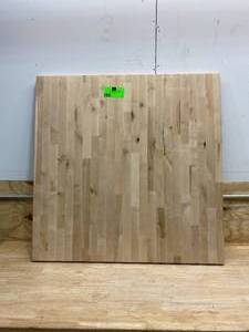 Butcher Block-  3 ft x 3 ft.  Unfinished Maple.  1 12 thick.