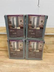 ALLEN  ROTH Lot of 4-  Whinfell 84-in Mineral Faux Linen Light Filtering Single Curtain Panel.