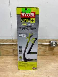 RYOBI ONE 18-Volt Lithium-Ion String TrimmerEdger and BlowerSweeper Combo Kit 2.0 Ah Battery and Charger Included