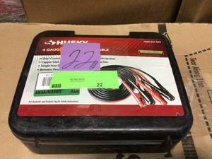 lot 22 image: Husky 20 ft. 4-Gauge UL Booster Cable in good condition