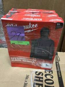 lot 29 image: Mens Large Gray HYDROBREAK Layer Rain Shell Jacket by Milwaukee in good condition