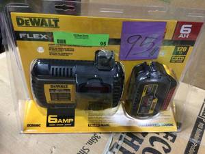 lot 95 image: FLEXVOLT 20-Volt60-Volt MAX Lithium-Ion 6.0Ah Battery Pack with Charger by DEWALT in good condition