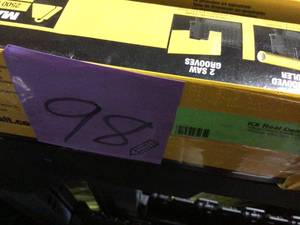 lot 98 image: 33 in. Folding Sawhorse with Adjustable Metal Legs by DEWALT in good condition