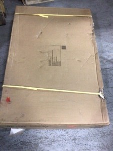 lot 112 image: Husky 46 in. Adjustable Height Work Table in White in good conditions