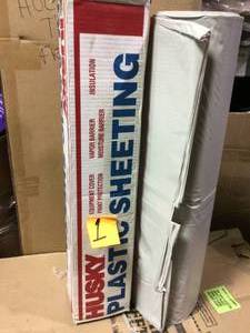 lot 1 image: HUSKY 20 ft. x 50 ft. Clear 6 mil Plastic Sheeting not used