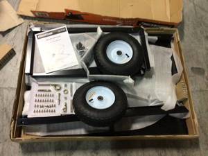 lot 10 image: 10 cu. ft. Lawn Mower Dump Cart with Wheels by Powercare not used