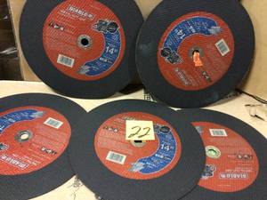 lot 22 image: 14 in. x 18 in. x 20 mm Metal High Speed Cut-Off Disc by DIABLO not used