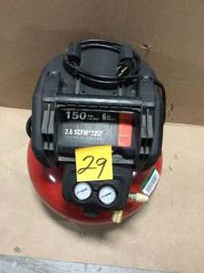 lot 29 image: 6 Gal. 150 PSI Portable Electric Pancake Air Compressor by Porter-Cable in working conditions