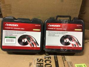 lot 69 image: Husky 20 ft. 4-Gauge Booster Cables