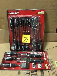 lot 71 image: Magnetic Screwdriver Set (20-Piece,) by Husky