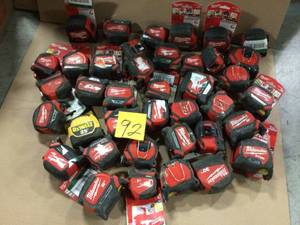 lot 92 image: BIG LOT OF 35 ft. x 1 in. Compact Magnetic Tape Measure with 15 ft. Reach by Milwaukee customers returns varius conditions