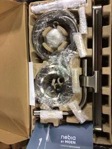 lot 99 image: Nebia by Moen 1-Spray 8 in. Dual Shower Head and Handheld Shower Head with Magnetic Dock in Spot Resist Brushed Nickel by MOEN in good conditions