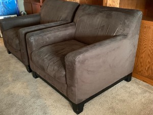 lot 66 image: Pair of Leather Trend Micro Suede Chairs