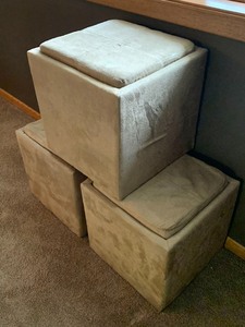 lot 64 image: Three Micro Suade Storage Cubes