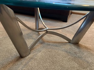 lot 38 image: Contemporary Style Glass Top Accent Table