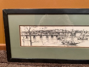 lot 88 image: Black Wooden Framed Sketch Print by TAKACS