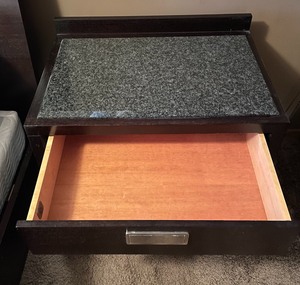 lot 90 image: Michael Weiss Modernism Granite Swivel Top Night Stand
