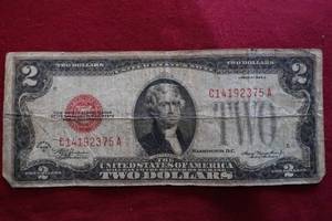 1928 D Red Seal $2.00 Bill