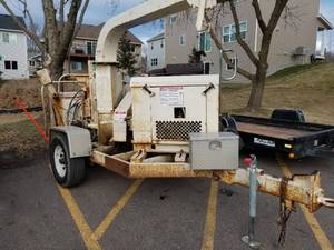 lot 52A image: Commercial Wood Chipper Grinder Shredder Single Axle Trailer
