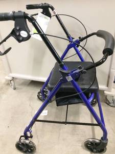 lot 6 image: McKesson 146-R726BL 4 Wheel Lightweight Rollator - Great Condition