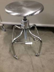 lot 12 image: MSRP $500 Adjustable Height Stainless Steel Mobile OR Medical Hospital Clinic Exam Stool -Excellent Condition
